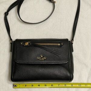 Small Kate Spade Black Pebbled Leather Crossbody Bag